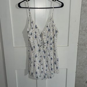 Forever 21 size medium white with cactus print romper